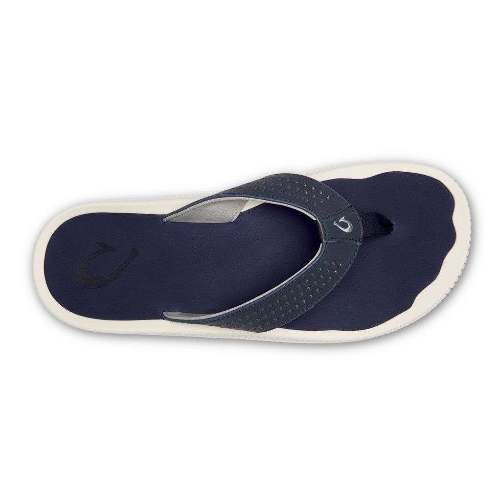 Olukai Men's Ulele Flip Flop - Blue Depth US198-604